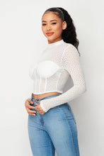 Load image into Gallery viewer, Sexy Mesh Mock Neck Top

