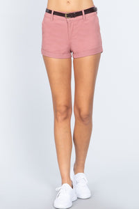 Twill Belted Short Pants