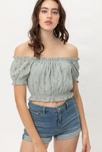 Load image into Gallery viewer, Off Shoulder, Cropped Top Puff Sleeve
