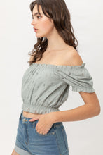 Load image into Gallery viewer, Off Shoulder, Cropped Top Puff Sleeve
