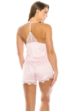 Load image into Gallery viewer, 2 Piece Satin Lace Trimed Pj Short Set
