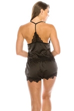 Load image into Gallery viewer, 2 Piece Satin Lace Trimed Pj Short Set
