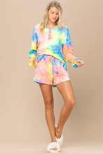 Load image into Gallery viewer, Tie-dye Printed Knit Top And Shorts Set

