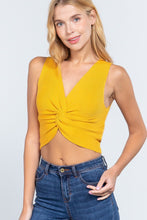 Load image into Gallery viewer, Sleeveless V-neck Twist Knot Knit Top
