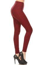 Load image into Gallery viewer, Hounds Tooth Print, High Rise, Fitted Leggings, With An Elastic Waistband
