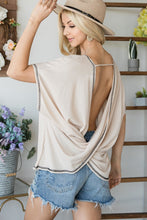 Load image into Gallery viewer, Open Back Wide Sleeve Shorsleeve Top
