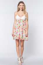 Load image into Gallery viewer, V-neck Open Back Floral Mini Dress

