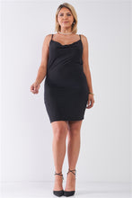 Load image into Gallery viewer, Plus Size Sleeveless Silky Cowl Neck Bodycon Cami Mini Dress
