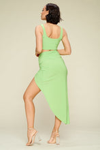 Load image into Gallery viewer, Summer Days Solid Crop Top &amp; Split Thigh Twist Slit Skirt Set
