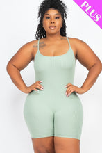 Load image into Gallery viewer, Plus Size Ribbed Bodycon Romper
