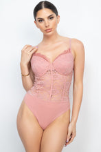 Load image into Gallery viewer, Semi-sheer Sweetheart Lace Bodysuit
