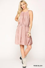 Load image into Gallery viewer, Tie Dye Halter Neck Waist Smocked Dress With Side Tie And Pockets
