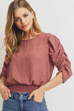 Load image into Gallery viewer, Smocked Band Top With Shirring Puff Sleeve
