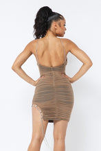 Load image into Gallery viewer, Spaghetti Strap Mesh Mini Dress
