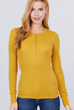 Load image into Gallery viewer, Long Slv Henley Thermal Top
