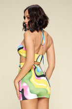 Load image into Gallery viewer, Multi Color Dress With Front Cut Out
