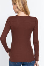 Load image into Gallery viewer, Long Slv V-neck Placket Thermal Top

