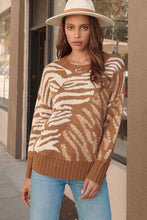 Load image into Gallery viewer, A Zebra Print Pullover Sweater
