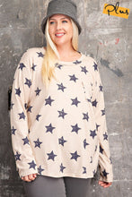 Load image into Gallery viewer, Plus Size Star Printed Poly Rayon Loose Fit Top
