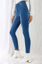 Cargar imagen en el visor de la galería, Mid Blue High-waisted With Rips Skinny Denim Jeans
