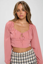 Load image into Gallery viewer, Smocked Long Sleeves Crop Top
