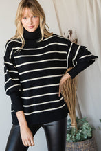 Load image into Gallery viewer, Heavy Knit Striped Turtle Neck Knit Sweater
