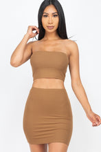 Load image into Gallery viewer, Ribbed Tube Top And Mini Skirt Sets
