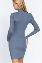 Load image into Gallery viewer, Turtle Neck Sewater Mini Dress
