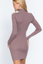 Load image into Gallery viewer, Turtle Neck Sewater Mini Dress
