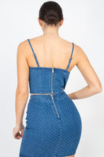 Load image into Gallery viewer, Stone Point Denim Cami Top &amp; Skirts Set

