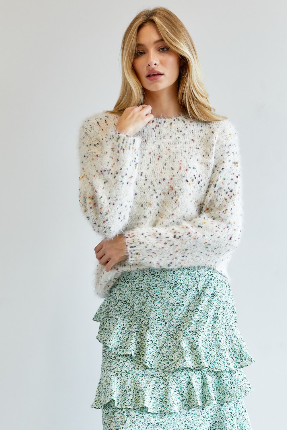 Cute Multi Color Polak Dot Sweater