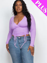 Load image into Gallery viewer, Plus Size Shirred Cropped Top

