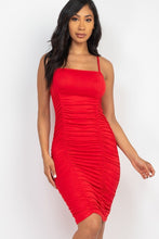 Load image into Gallery viewer, Double Ruched Front And Ruched Back Detail Mini Dress
