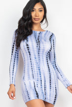 Load image into Gallery viewer, Tie-dye Printed Lettuce Trim Bodycon Dress
