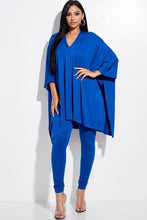 Load image into Gallery viewer, Solid Heavy Rayon Spandex Cape Top And And Leggings 2 Piece Set
