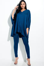 Load image into Gallery viewer, Solid Heavy Rayon Spandex Cape Top And And Leggings 2 Piece Set
