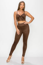 Load image into Gallery viewer, Embossed Snake Print Top And Leggings Set
