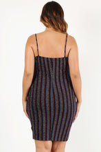 Load image into Gallery viewer, Plus Size Rainbow Striped Sleeveless Short Dress
