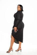 Load image into Gallery viewer, Asymmetrical Sweater Dress With Waterfall Ruffle
