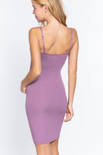 Load image into Gallery viewer, Round Neck Cami Rib Sweater Dress
