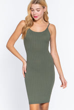 Load image into Gallery viewer, Round Neck Cami Rib Sweater Dress
