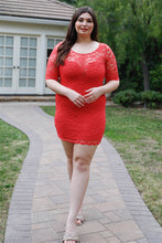 Load image into Gallery viewer, Plus Lace Mini Dress
