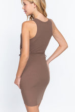 Load image into Gallery viewer, Sleeveless Round Neck Side Cut Out Detail Mini Dress
