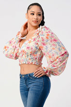 Load image into Gallery viewer, Chic Floral Sweetheart Smocked Body Blouse Top
