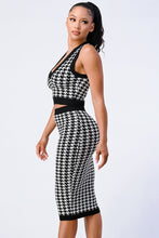 Load image into Gallery viewer, Luxe Gingham Rib Knit Top And Skirt Sets
