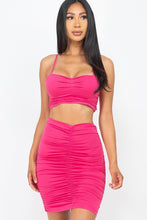 Load image into Gallery viewer, Ruched Crop Top And Skirt Sets
