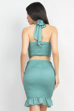 Load image into Gallery viewer, Halter Neck Crop Top &amp; Skirts Set
