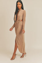 Load image into Gallery viewer, Pecan Brown Open Front Dress
