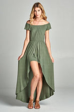 Load image into Gallery viewer, Off Shoulder Solid Jersey Romper Maxi
