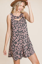 Load image into Gallery viewer, Cute Animal Print Cut Out Neckline Sleeveless Tunic Dress
